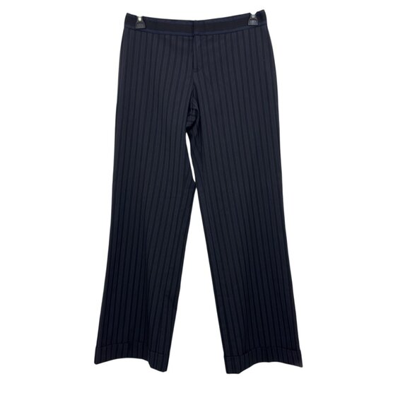 VINTAGE Nine West Cyndi Womens Black/Navy Striped Wide Legs Dress Pants SZ 6 - Picture 9 of 16